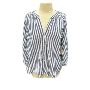 St. John's Bay Navy and White Striped Blouse *NWT*